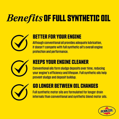 High Mileage Full Synthetic 5W-20 Motor Oil, 5 Quart