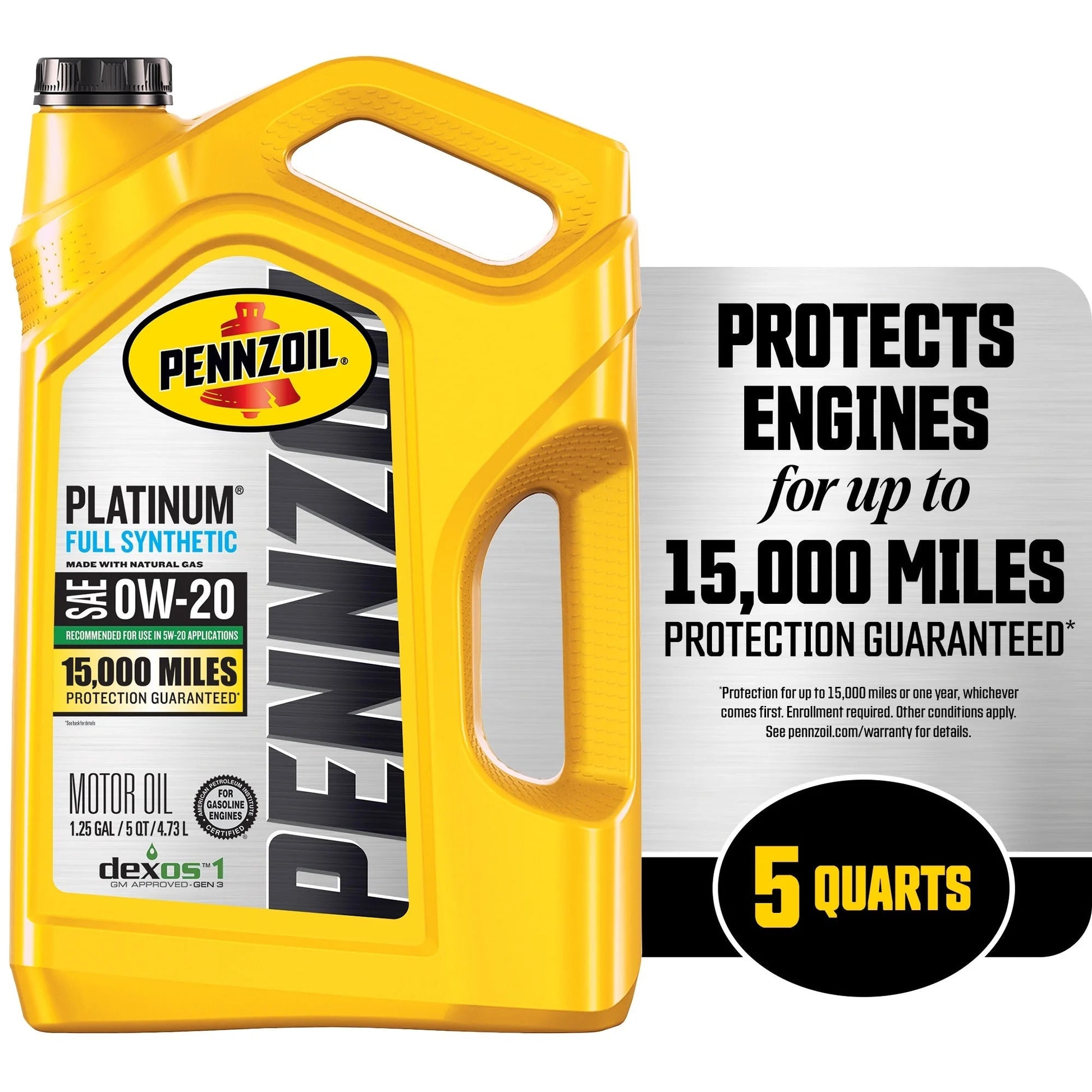 Platinum Full Synthetic 0W-20 Motor Oil, 5 Quart