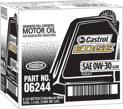 152B99-6PK 06244 Edge A3/B4 0W-30 Advanced Full Synthetic Motor Oil, 1 Quart (Pack of 6)