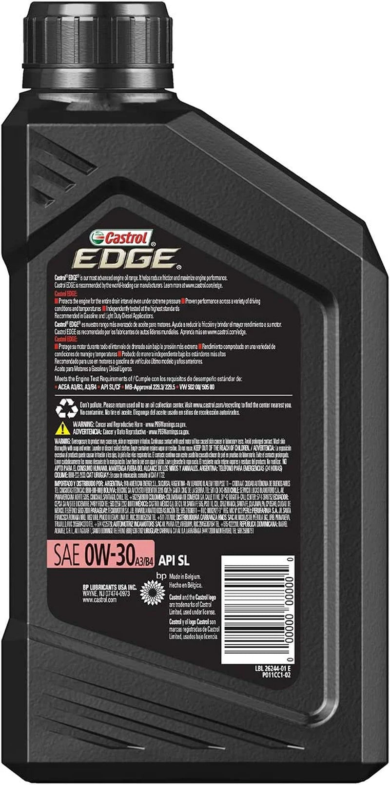 152B99-6PK 06244 Edge A3/B4 0W-30 Advanced Full Synthetic Motor Oil, 1 Quart (Pack of 6)