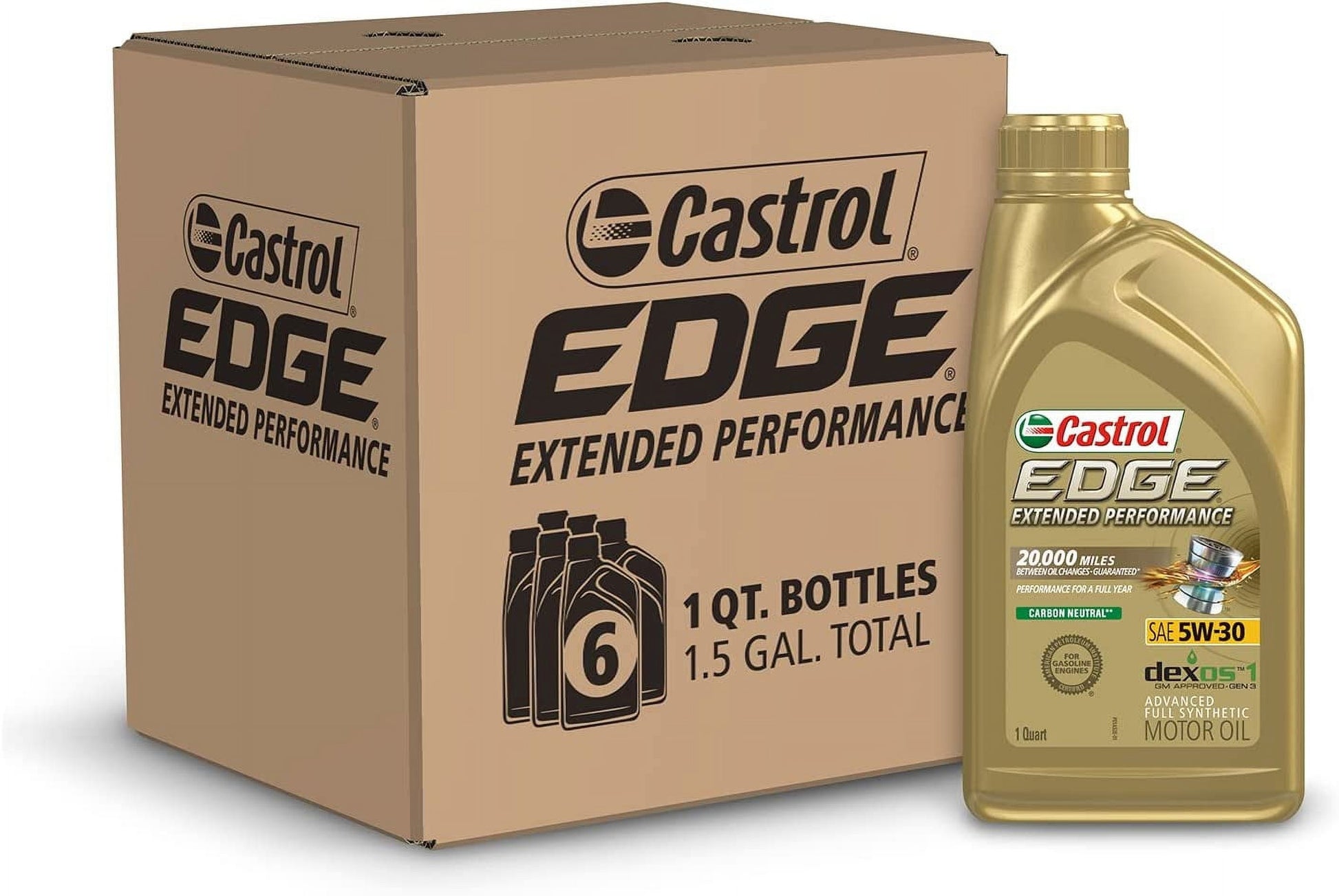 Edge Extended Performance Advanced Full Synthetic Motor Oil, 1 Quart, Pack of 6 1 Quart - 6 Pack Extended Performance Advanced Full Synthetic Oil