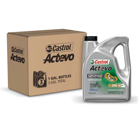 Actevo 4T 20W-50 Part Synthetic Motorcycle Oil, 1 Gallon, Case of 3