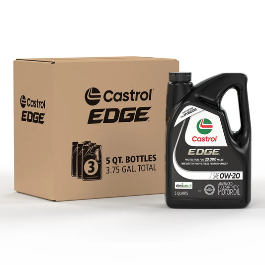 Edge 0W-20 Advanced Full Synthetic Motor Oil, 5 Quarts, Case of 3