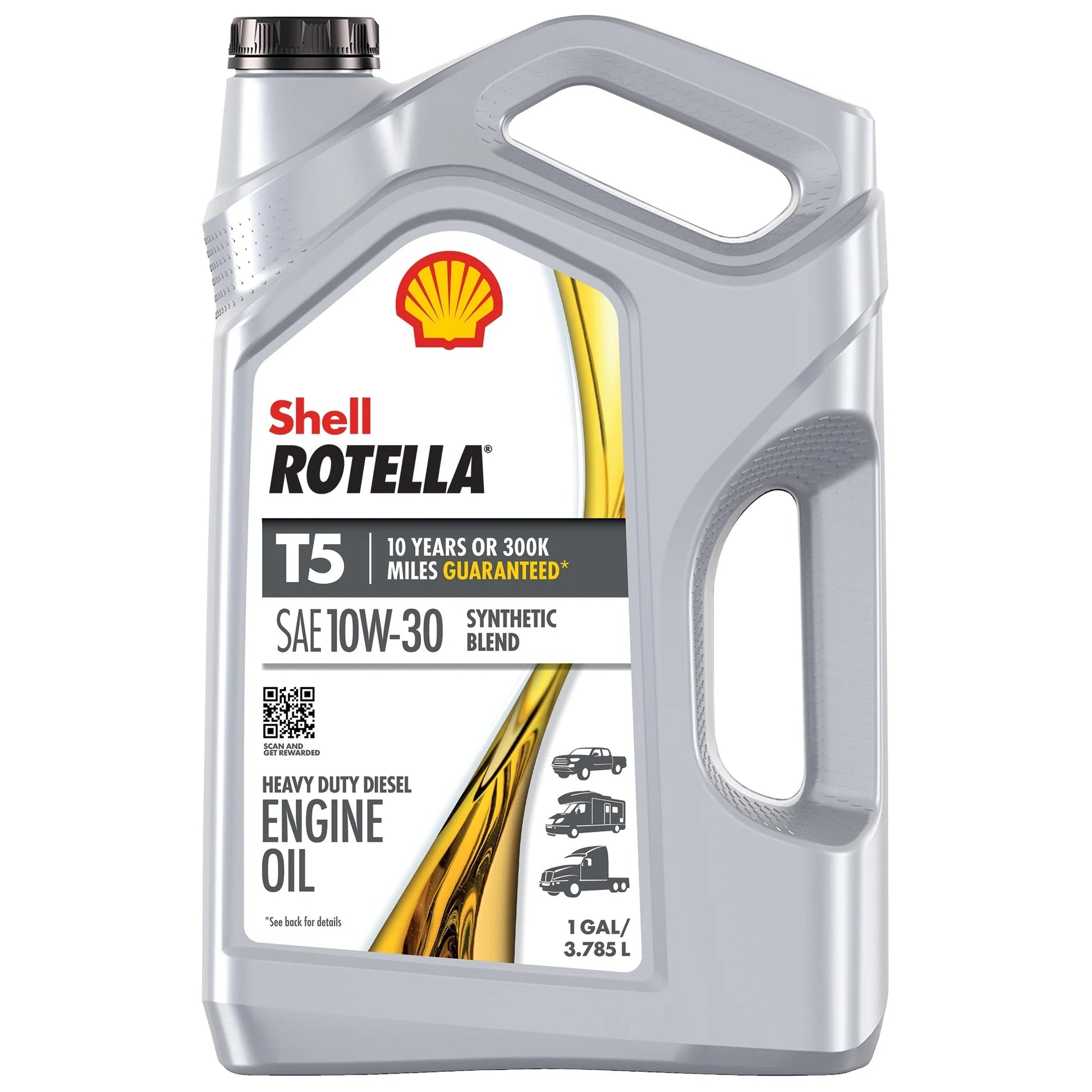 Shell  T5 Synthetic Blend 10W-30 Diesel Engine Oil, 1 Gallon