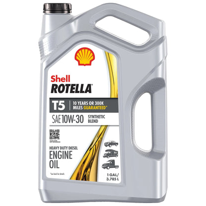 Shell  T5 Synthetic Blend 10W-30 Diesel Engine Oil, 1 Gallon