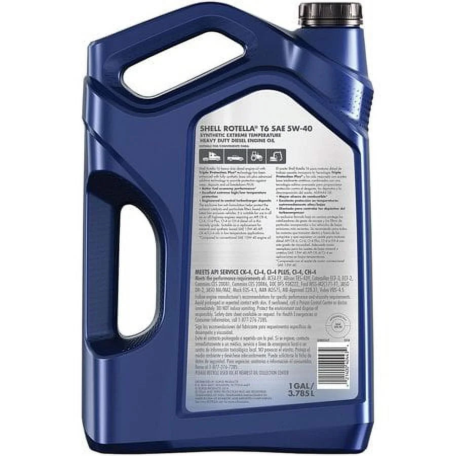 T6 Full Synthetic 5W-40 Diesel Engine Oil (1-Gallon, Case of 3)