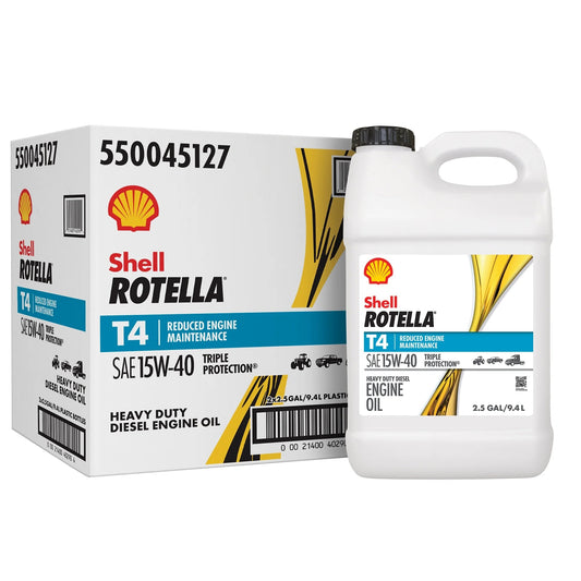 Shell  T4 Triple Protection 15W-40 Motor Oil, 2.5 Gallon (2 Pack)