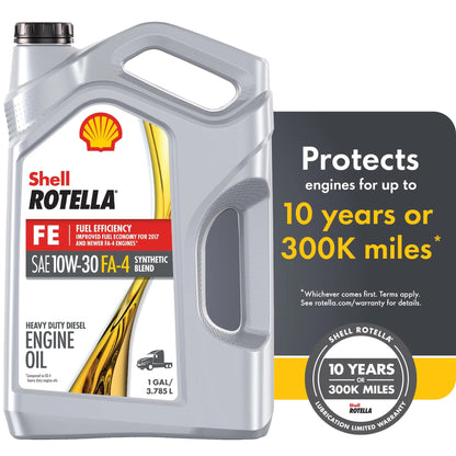 Shell  T5 FE 10W-30 Synthetic Blend Diesel Engine Oil, 1 Gallon