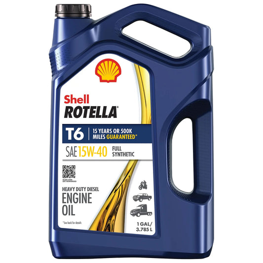 Shell  T6 Full Synthetic 15W-40 Diesel Engine Oil, 1 Gallon