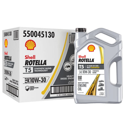 Shell  T5 Synthetic Blend 10W-30 Motor Oil, 1 Gallon (3 Pack)