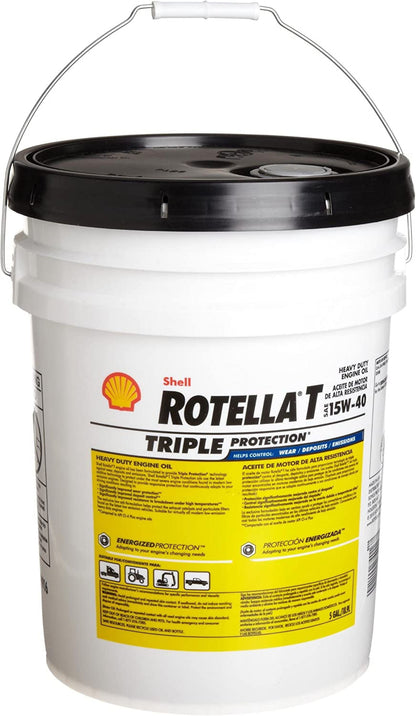 Shell  T Triple Protection Heavy Duty Engine Oil -1-5 Gallon Pail 5 Gallon (640 Ounces)