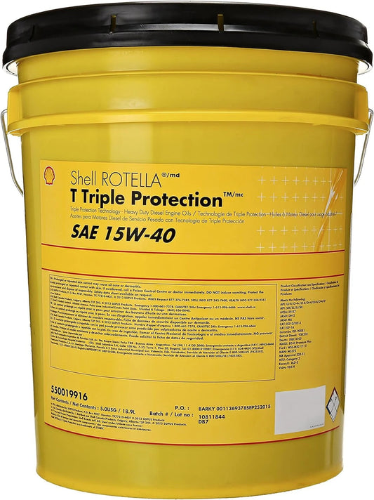 Shell  T Triple Protection Heavy Duty Engine Oil -1-5 Gallon Pail 5 Gallon (640 Ounces)