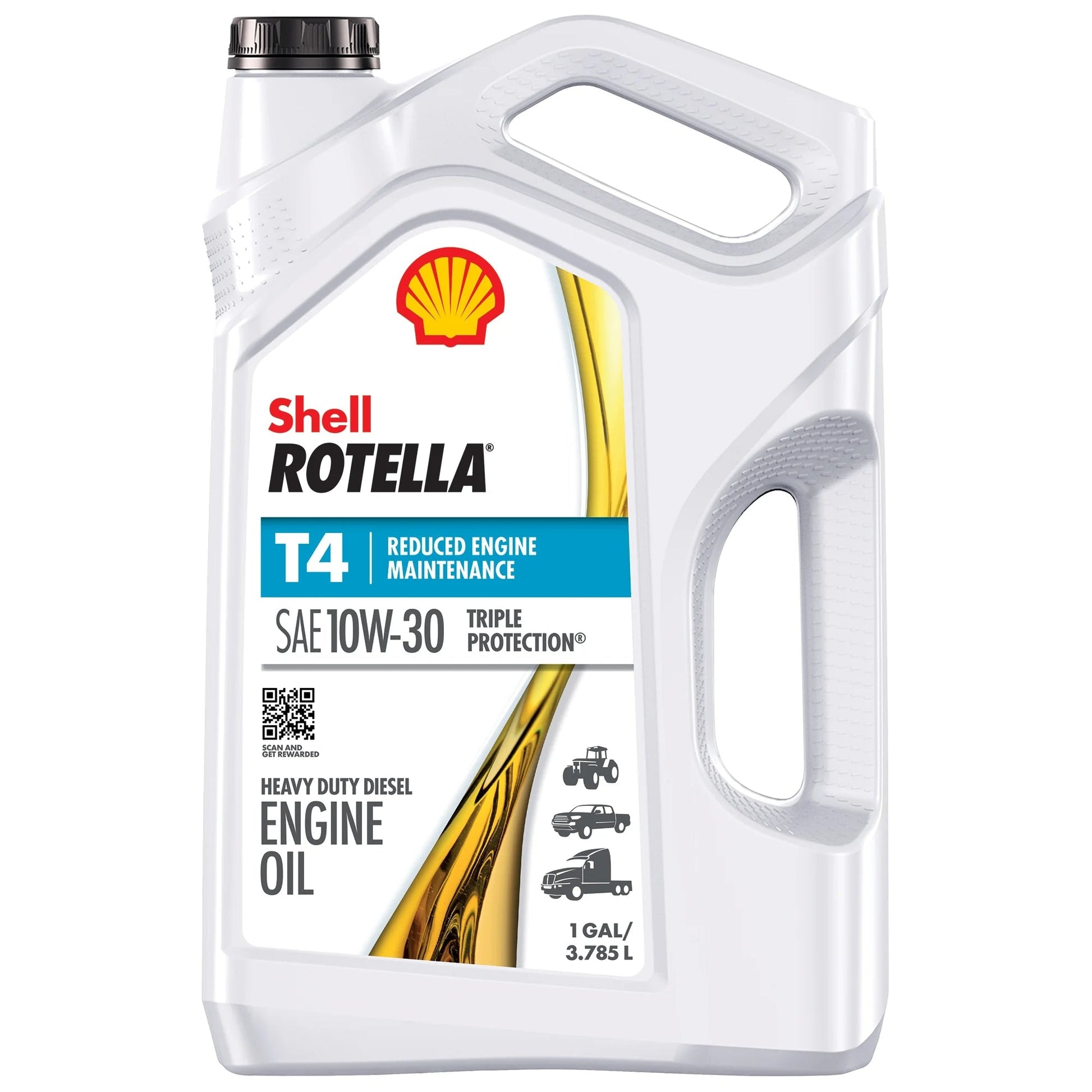 Shell  T4 Triple Protection 10W-30 Diesel Engine Oil, 1 Gallon