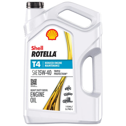 Shell  T4 Triple Protection 15W-40 Diesel Engine Oil, 1 Gallon