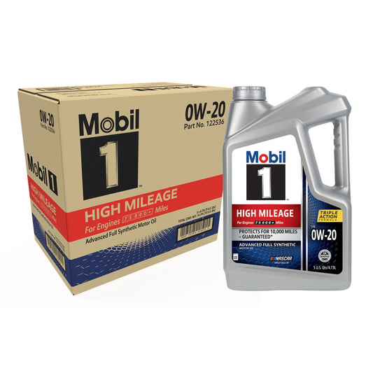 High Mileage Full Synthetic Motor Oil 0W-20, 5 Quart (Pack of 3)