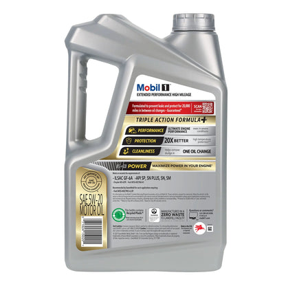 Extended Performance High Mileage Full Synthetic Motor Oil 5W-20, 5 Quart