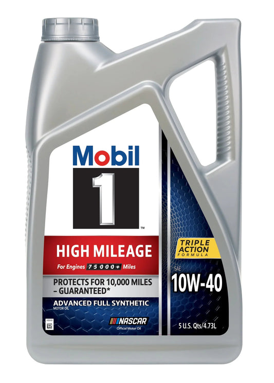 High Mileage Full Synthetic Motor Oil 10W-40, 5 Quart