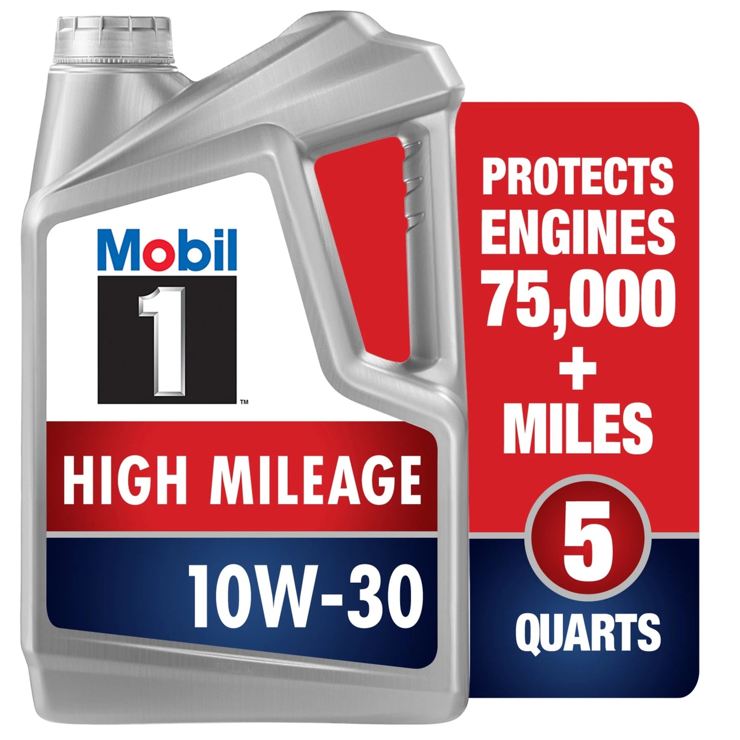 High Mileage Full Synthetic Motor Oil 10W-30, 5 Quart