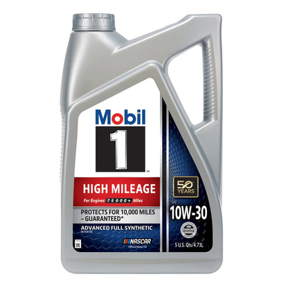 High Mileage Full Synthetic Motor Oil 10W-30, 5 Quart