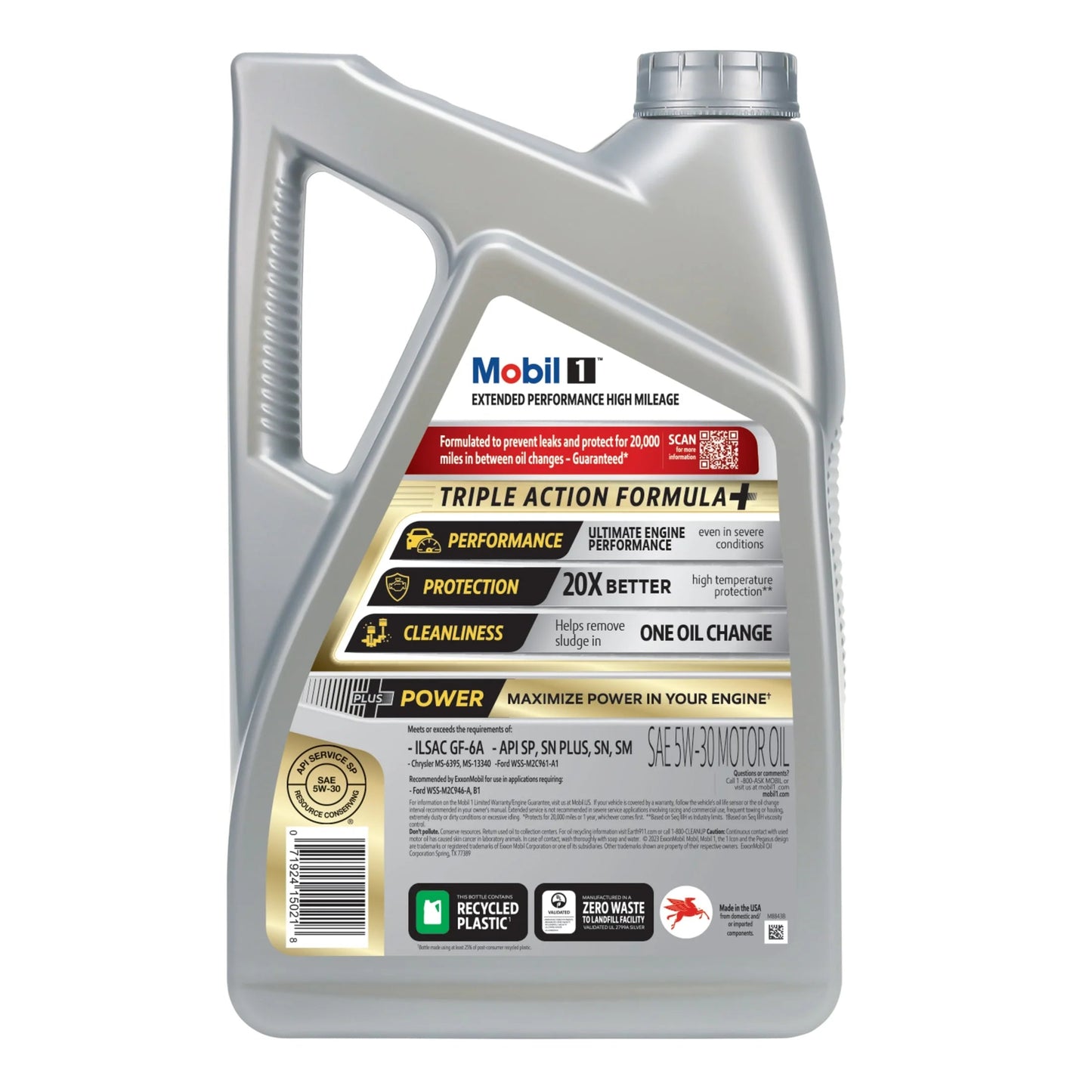 Extended Performance High Mileage Full Synthetic Motor Oil 5W-30, 5 Quart