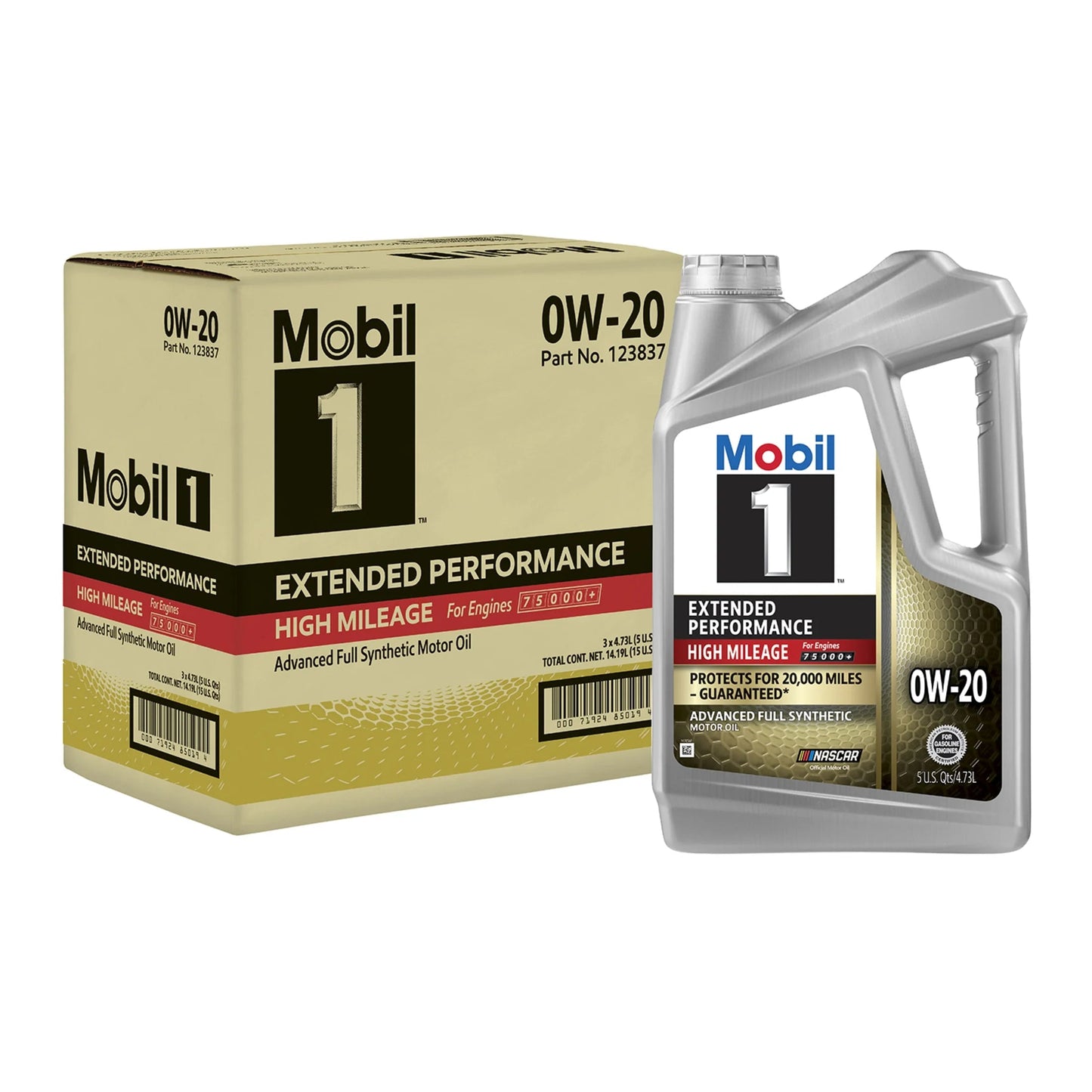 Extended Performance High Mileage Full Synthetic Motor Oil 0W-20, 5 Quart (3 Pack)