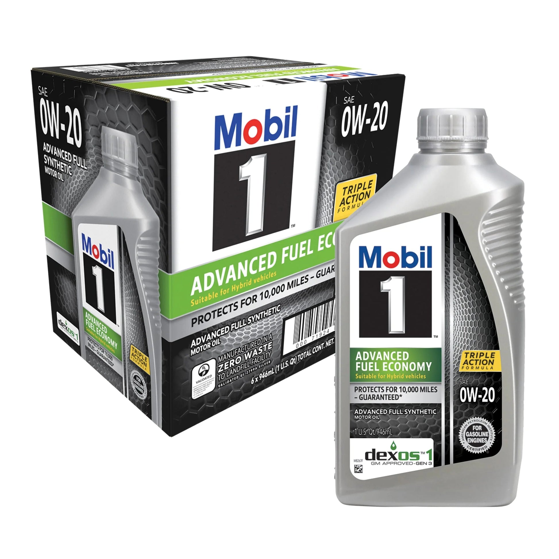 Advanced Fuel Economy Full Synthetic Motor Oil 0W-20, 1 Quart (Pack of 6)