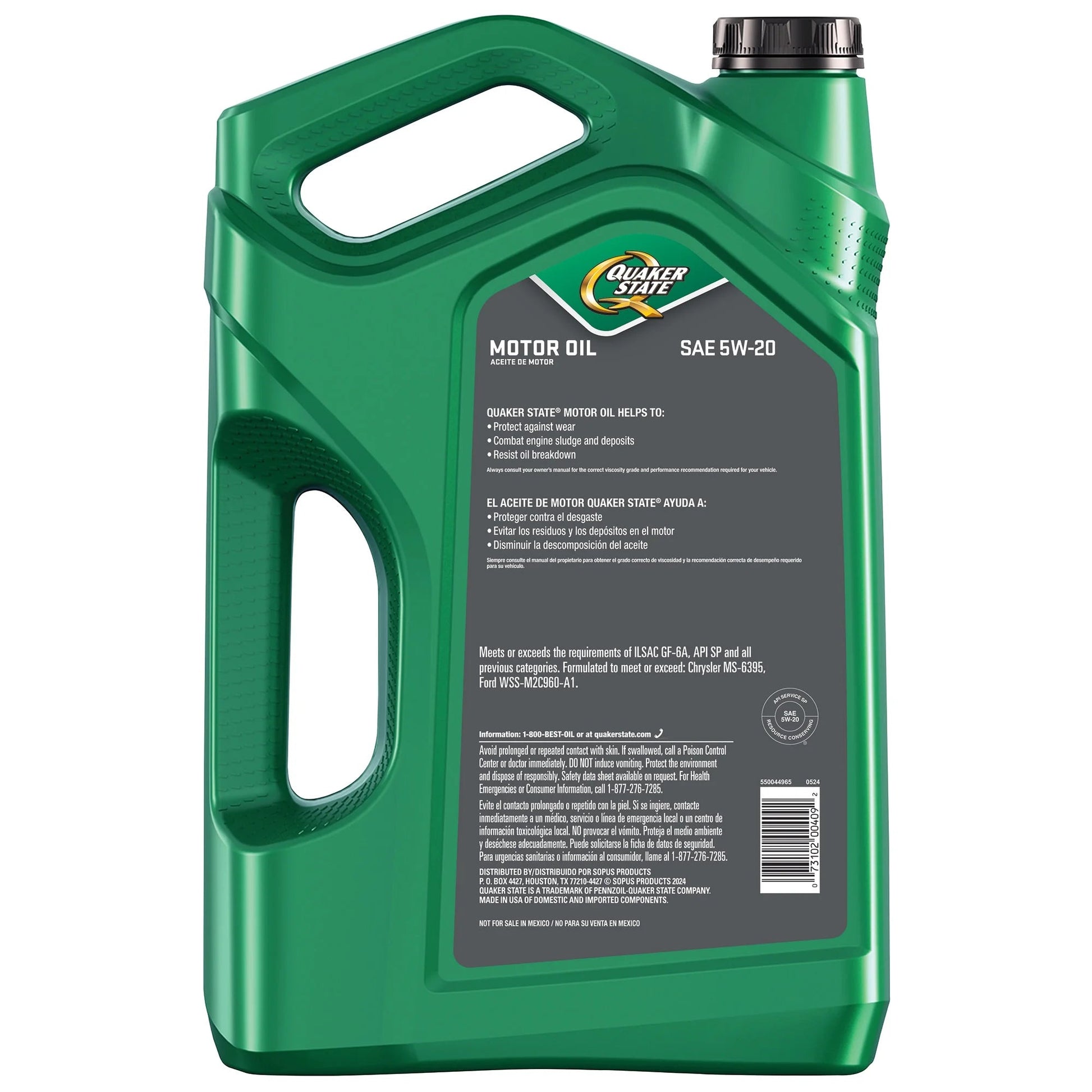 Motor Oil, 5W-20, 5 Quart